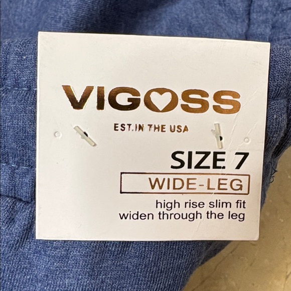 ⭐️ NWT Vigoss Dark Blue Cargo Wide Leg Pants- size 7 - Picture 3 of 9